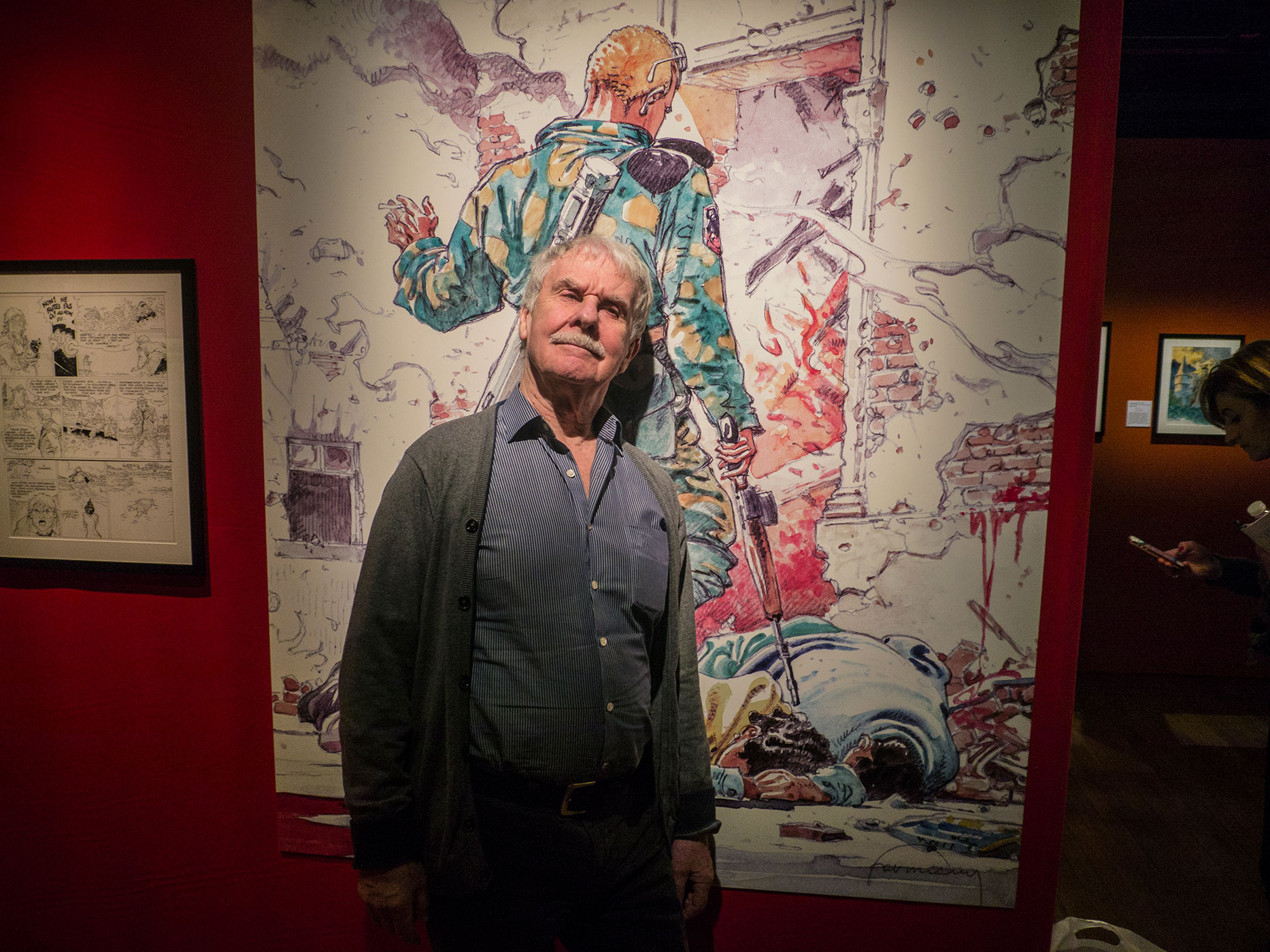 Hermann à son expo au Festival d'Angoulême 2017
